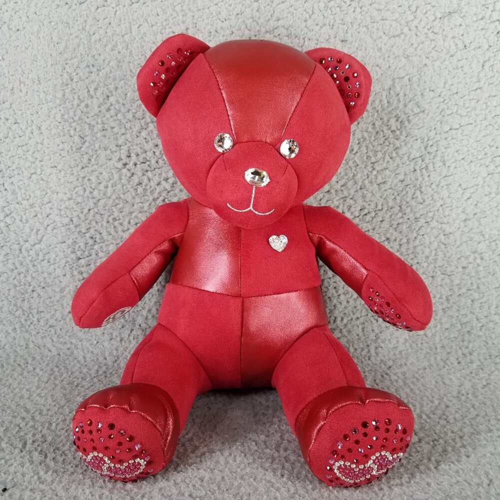 Build-A-Bear Swarovski Crystals Valentines Red Velvet Plush Bear Collectors 2021